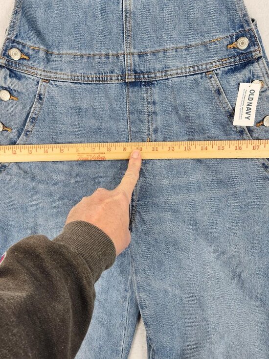 Old Navy Overalls Womens 2 Blue Baggy Wide Leg Denim Jean Bibs Casual NEW - Picture 4 of 10